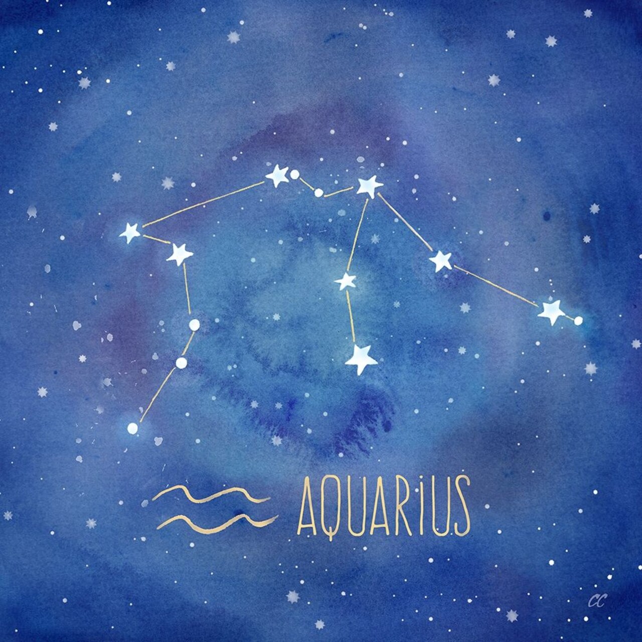 Star Sign Aquarius Poster Print by Cynthia Coulter - Item # VARPDXRB12652CC